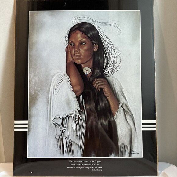 Penni Anne Cross Native American 1981 Printed By Leanin Tree Publishing Print